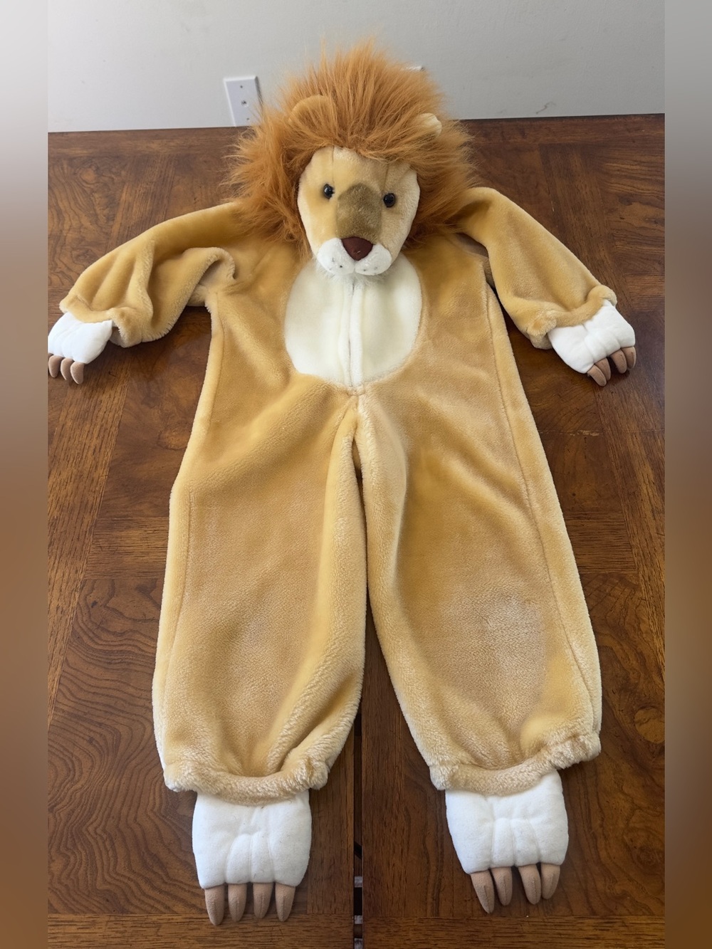 Kids Plush Lion One-Piece Costume - Tan